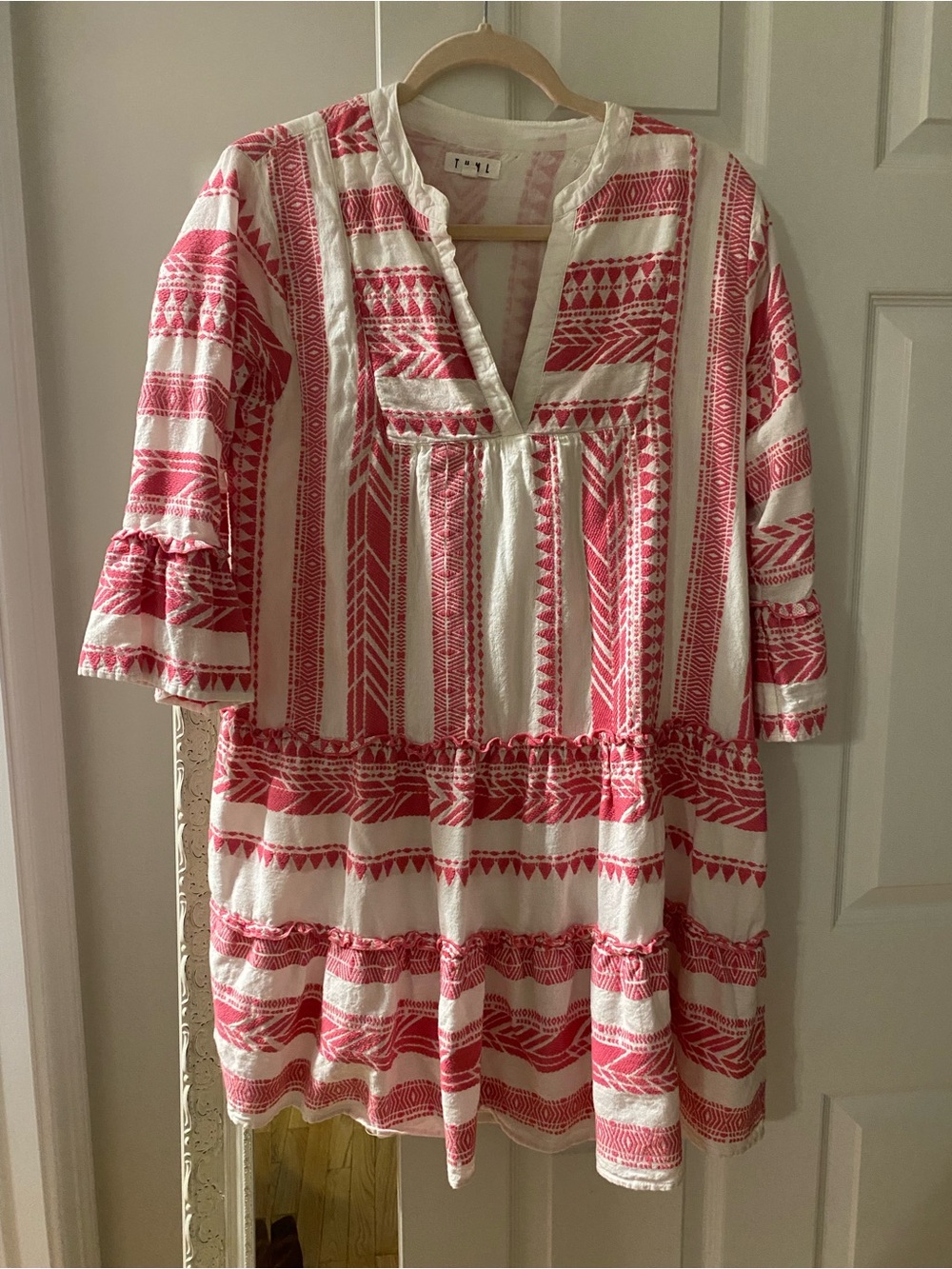 THML Pink and Ivory Patterned Tunic